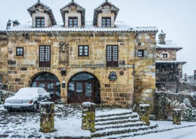 El albergue La casa de Gándara en invierno